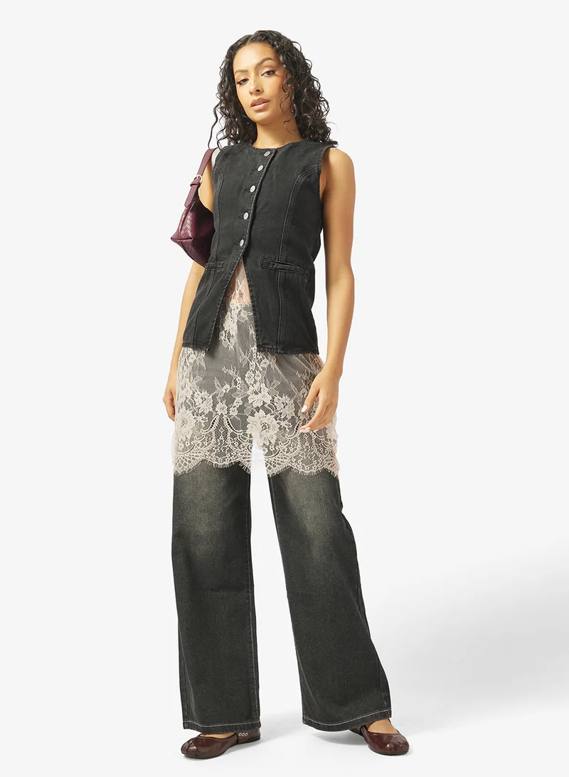 جينجر Mid Rise Straight Fit Jeans